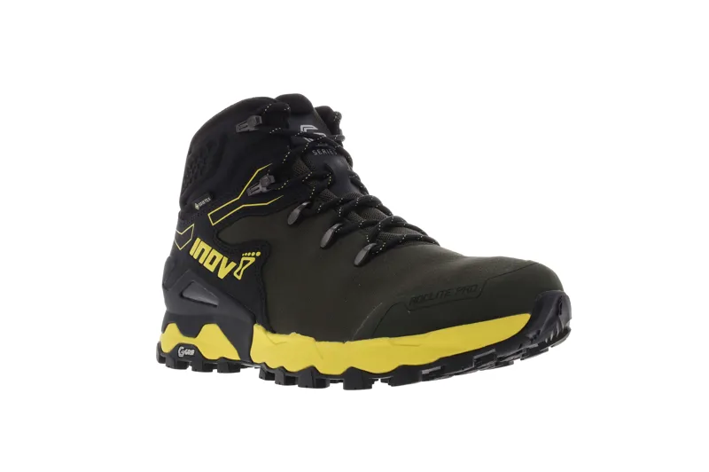 Inov8 Roclite Pro G 400 GTX V2 Men's Hiking Boot in Olive/Black/Yellow-6